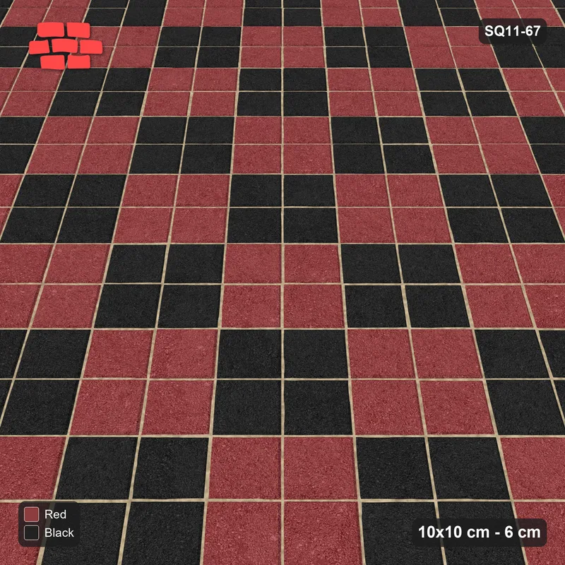 Interlock (Pasco) 10x10 cm · SQ11-67 · Diagonal Checkerboard · Side view