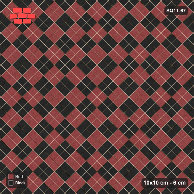 Interlock (Pasco) 10x10 cm · SQ11-67 · Diagonal Checkerboard · Top view