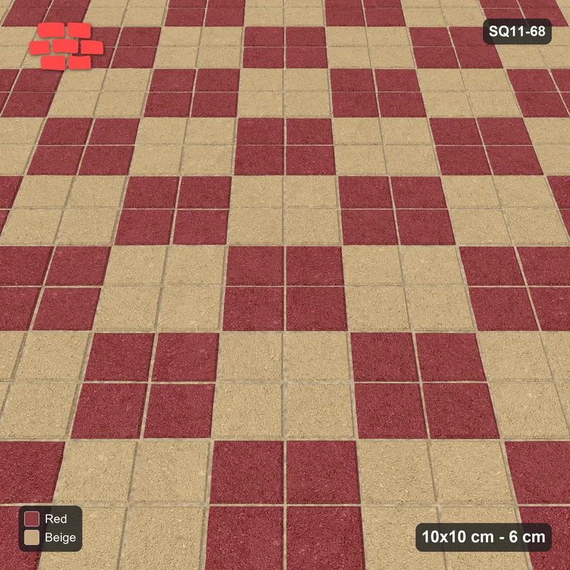 Interlock (Pasco) 10x10 cm · SQ11-68 · Diagonal Checkerboard · Side view