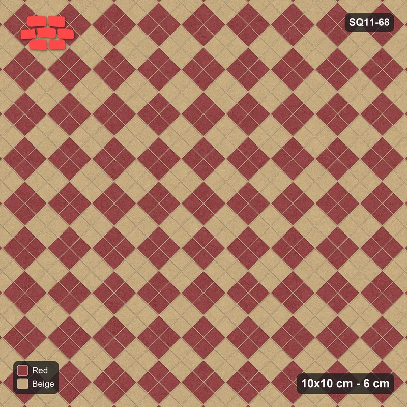 Interlock (Pasco) 10x10 cm · SQ11-68 · Diagonal Checkerboard · Top view