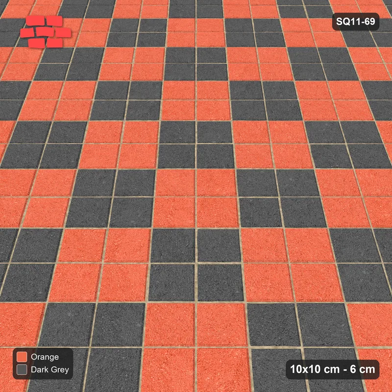 Interlock (Pasco) 10x10 cm · SQ11-69 · Diagonal Checkerboard · Side view