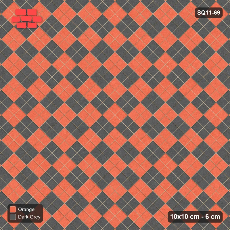 Interlock (Pasco) 10x10 cm · SQ11-69 · Diagonal Checkerboard · Top view