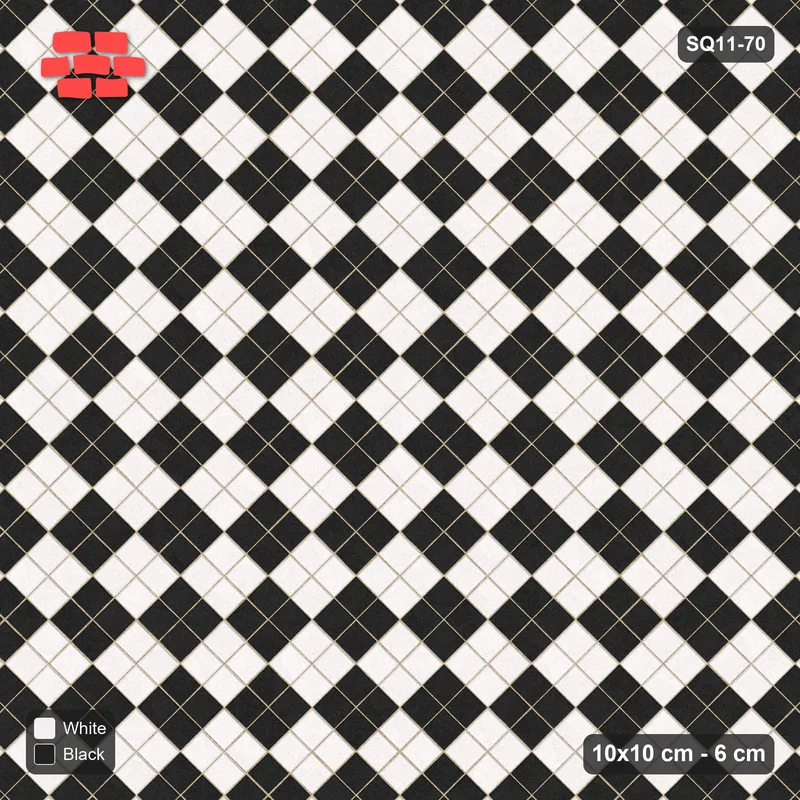 Interlock (Pasco) 10x10 cm · SQ11-70 · Diagonal Checkerboard · Top view