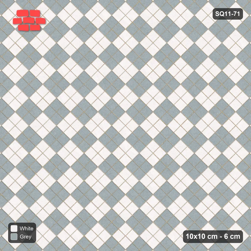 Interlock (Pasco) 10x10 cm · SQ11-71 · Diagonal Checkerboard · Top view