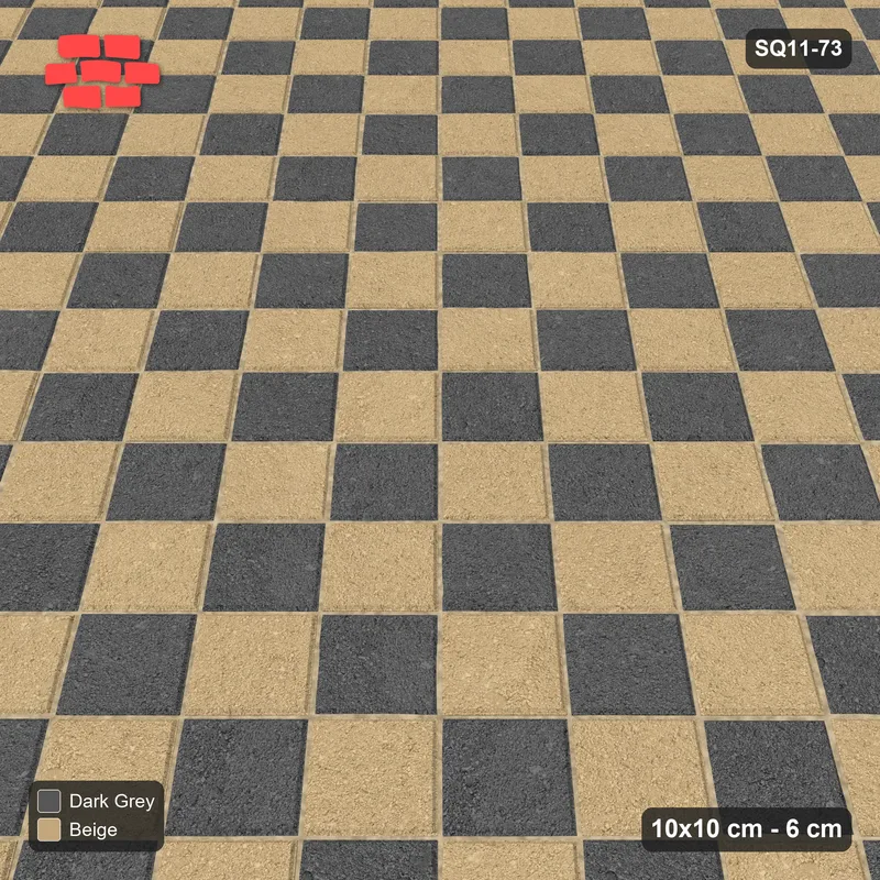 Interlock (Pasco) 10x10 cm · SQ11-73 · Fine Diagonal Checkerboard · Side view