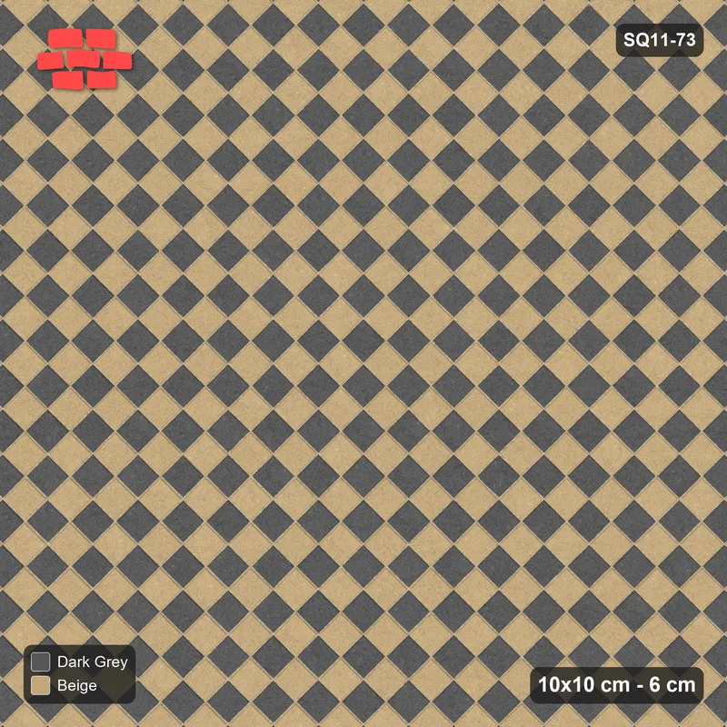 Interlock (Pasco) 10x10 cm · SQ11-73 · Fine Diagonal Checkerboard · Top view