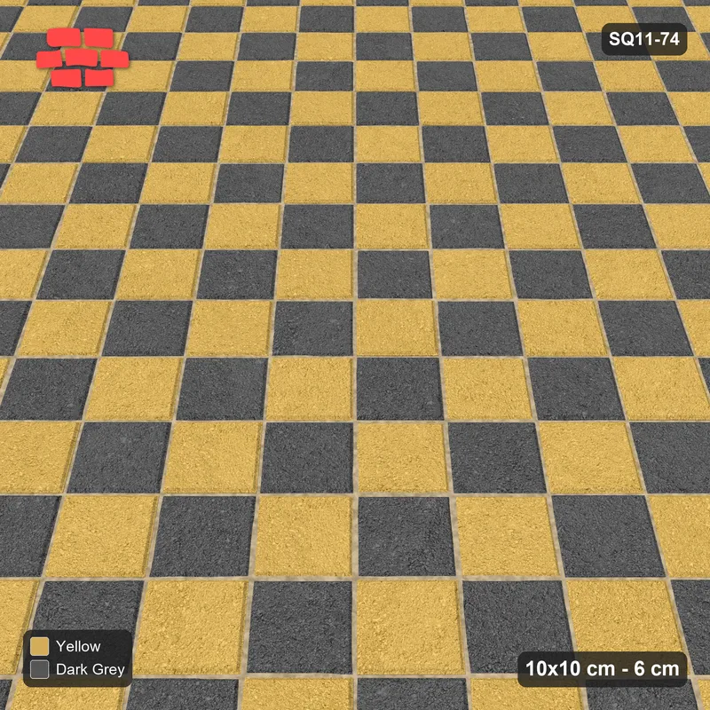 Interlock (Pasco) 10x10 cm · SQ11-74 · Fine Diagonal Checkerboard · Side view