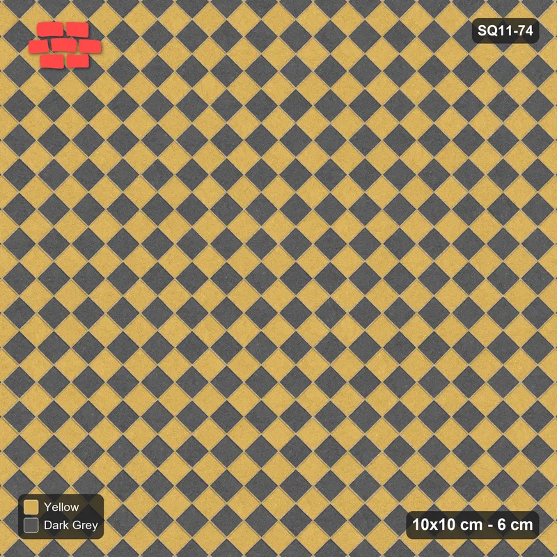 Interlock (Pasco) 10x10 cm · SQ11-74 · Fine Diagonal Checkerboard · Top view