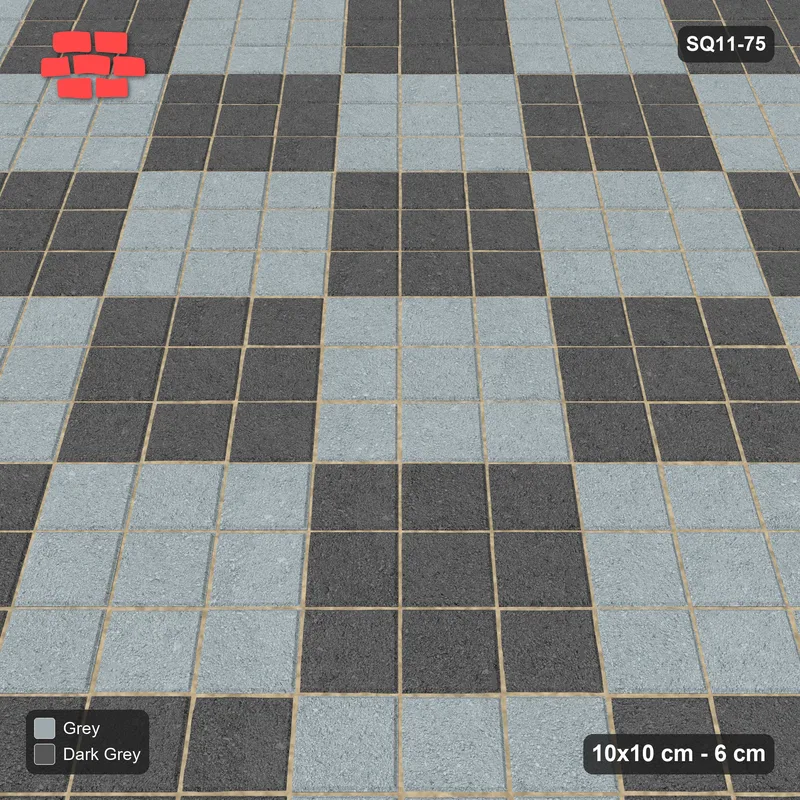 Interlock (Pasco) 10x10 cm · SQ11-75 · Large Diagonal Checker · Side view