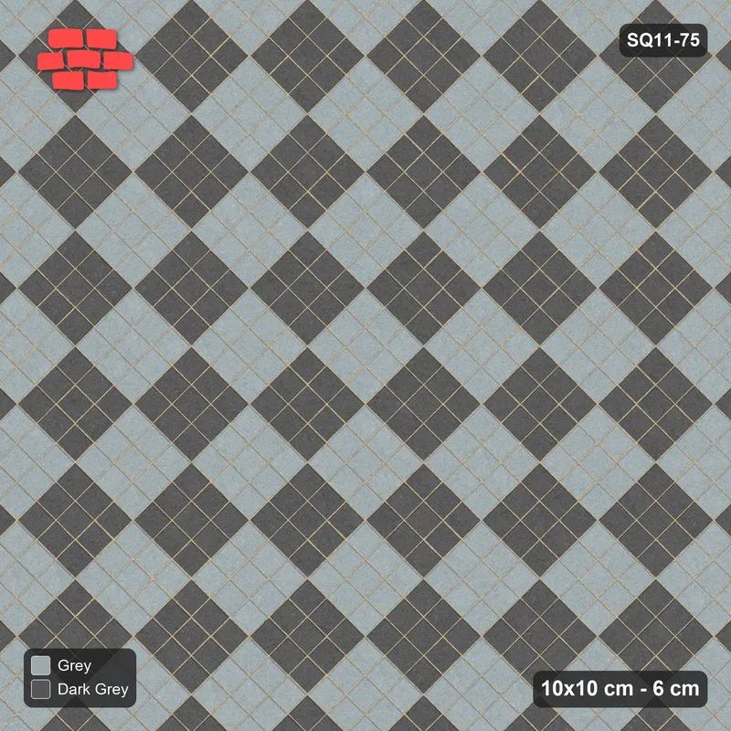 Interlock (Pasco) 10x10 cm · SQ11-75 · Large Diagonal Checker · Top view