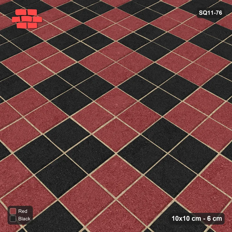 Interlock (Pasco) 10x10 cm · SQ11-76 · Checkerboard in Kerb Frame · Side view