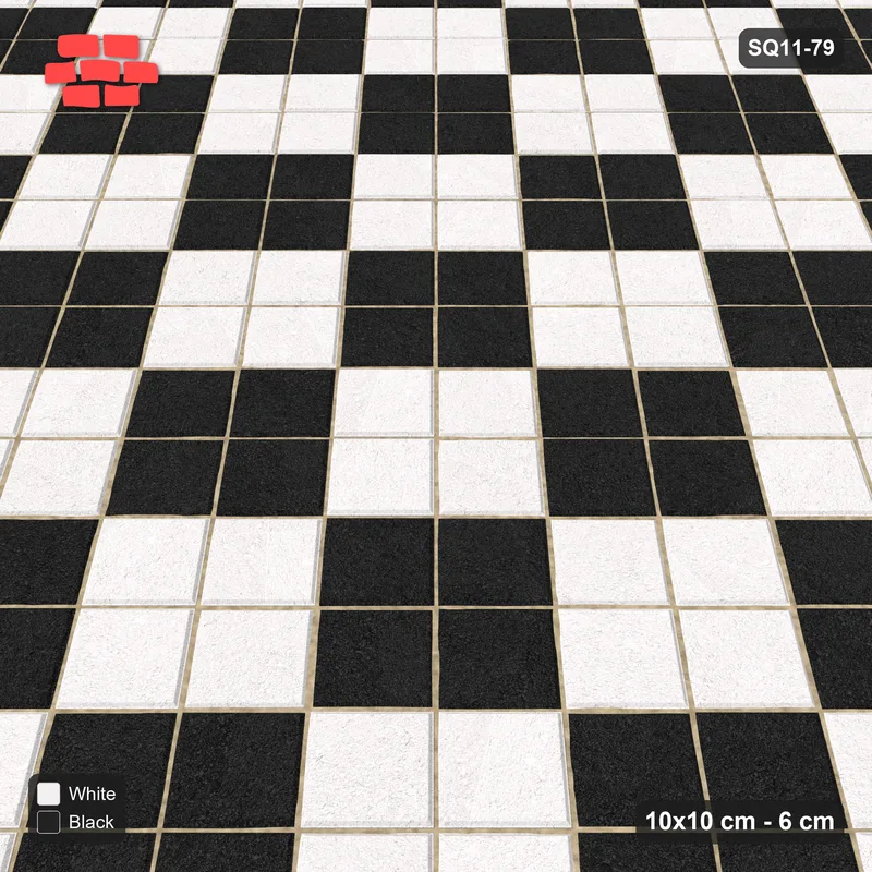 Interlock (Pasco) 10x10 cm · SQ11-79 · Diagonal Checker in Kerb Frame · Side view