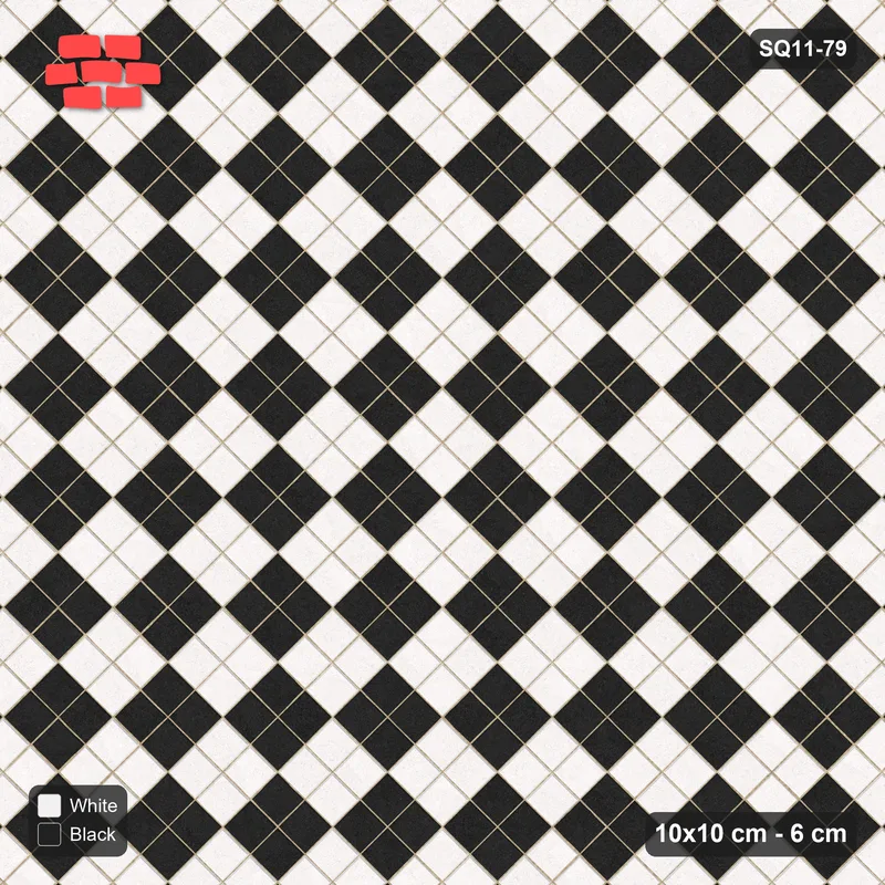 Interlock (Pasco) 10x10 cm · SQ11-79 · Diagonal Checker in Kerb Frame · Top view