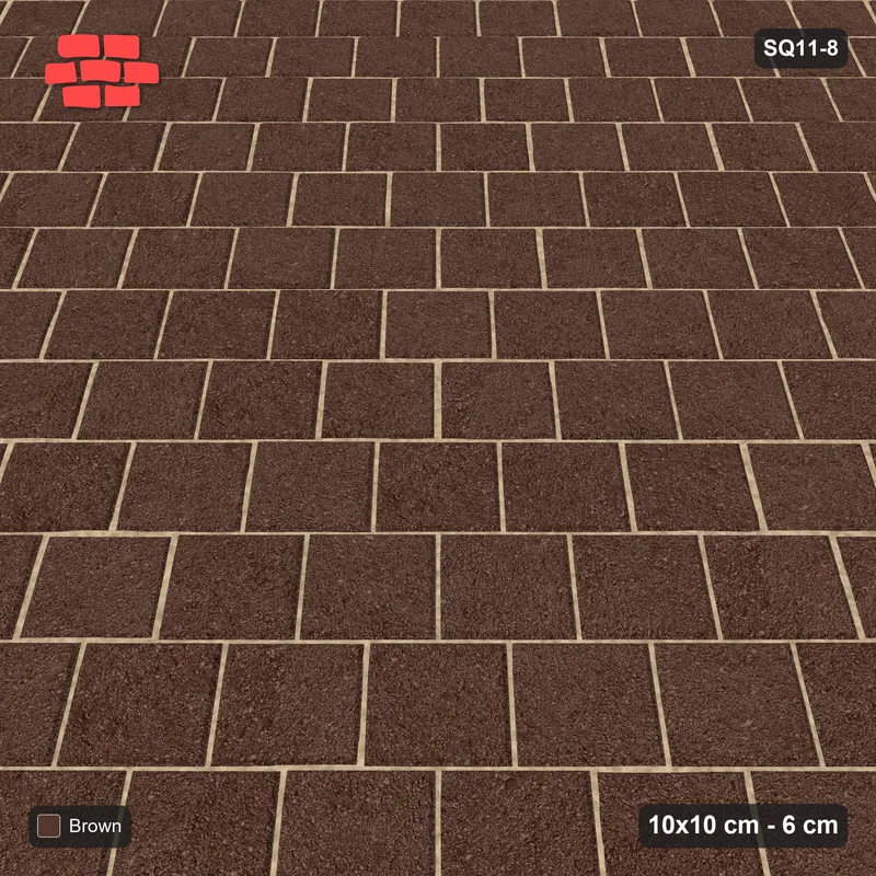 Interlock (Pasco) 10x10 cm · SQ11-8 · Diagonal Running Bond · Side view