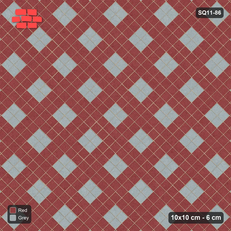 Interlock (Pasco) 10x10 cm · SQ11-86 · Harlequin Diamonds · Top view