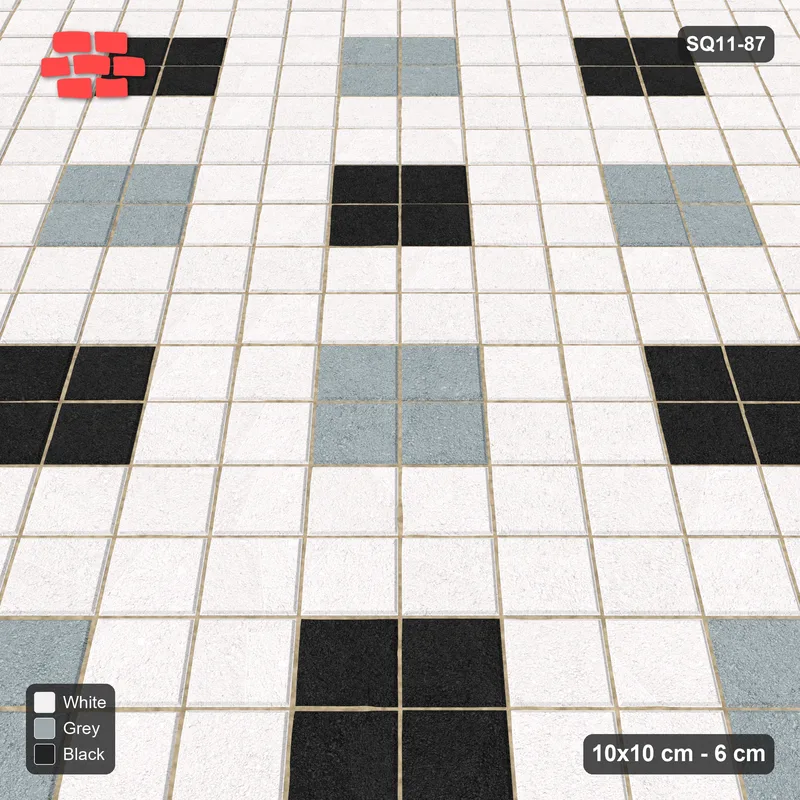 Interlock (Pasco) 10x10 cm · SQ11-87 · Two-Tone Harlequin Diamonds · Side view