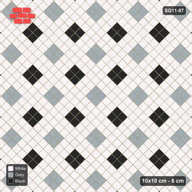 Interlock (Pasco) 10x10 cm · SQ11-87 · Two-Tone Harlequin Diamonds · Top view