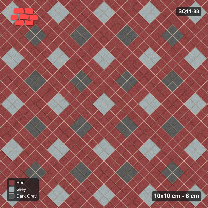 Interlock (Pasco) 10x10 cm · SQ11-88 · Two-Tone Harlequin Diamonds · Top view