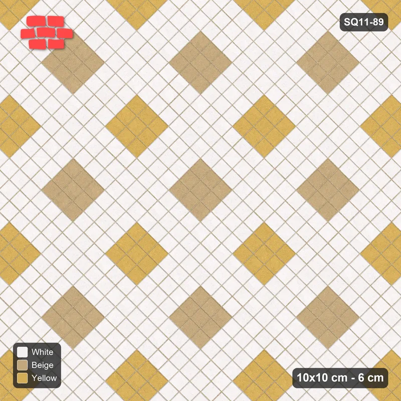 Interlock (Pasco) 10x10 cm · SQ11-89 · Two-Tone Harlequin Diamonds · Top view