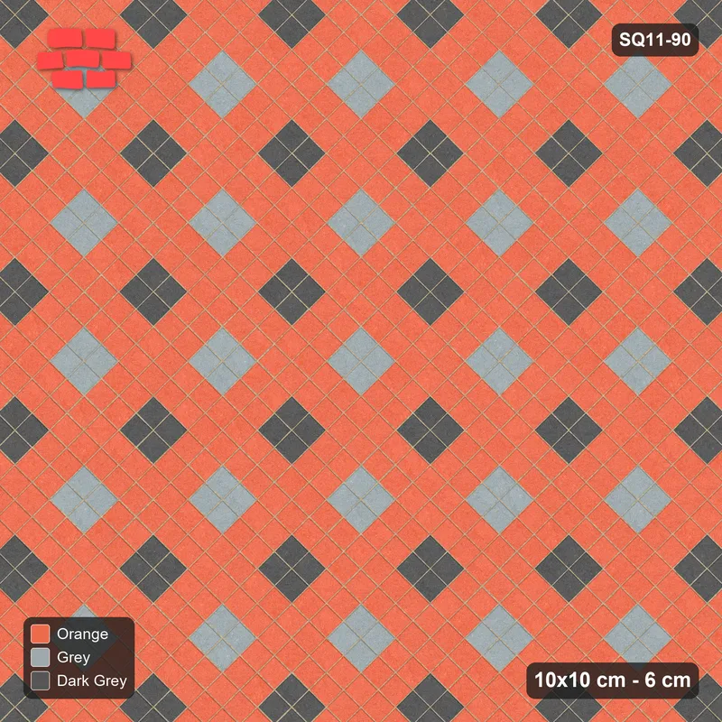 Interlock (Pasco) 10x10 cm · SQ11-90 · Two-Tone Harlequin Diamonds · Top view
