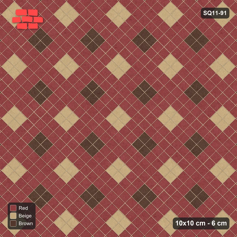 Interlock (Pasco) 10x10 cm · SQ11-91 · Two-Tone Harlequin Diamonds · Top view