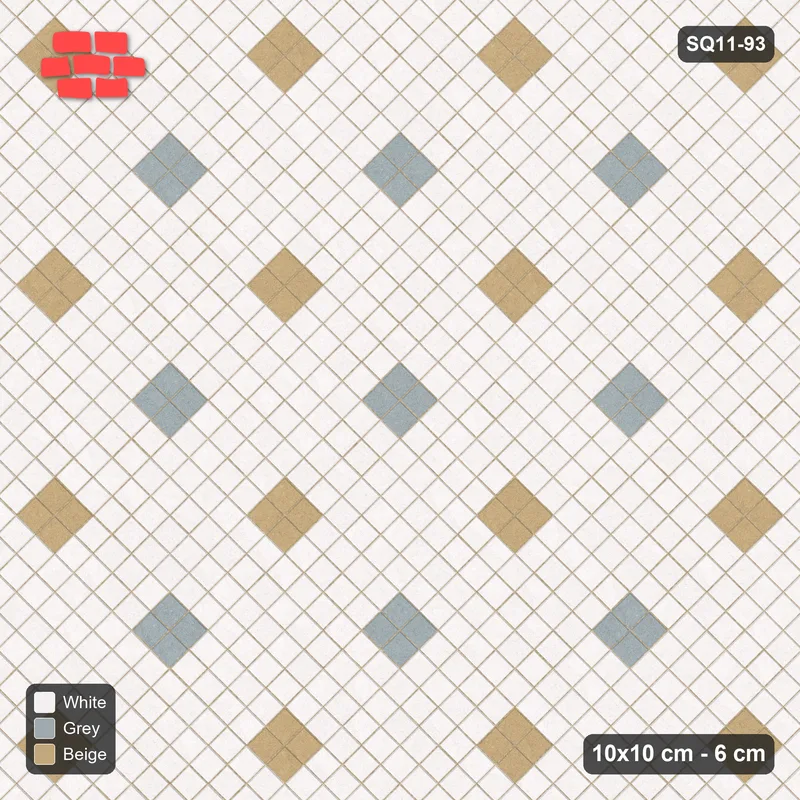 Interlock (Pasco) 10x10 cm · SQ11-93 · Open Diamond Lattice, Two-Tone · Top view