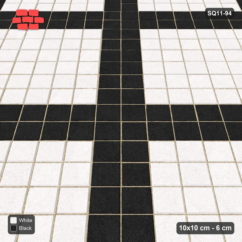 Interlock (Pasco) 10x10 cm · SQ11-94 · Diagonal Plaza Grid · Side view