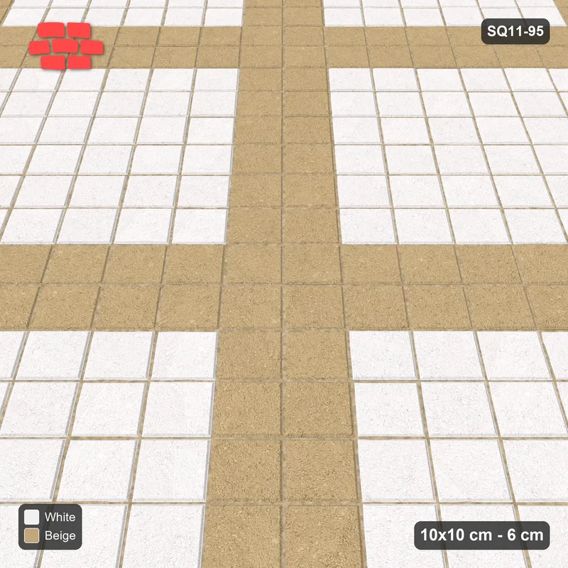 Interlock (Pasco) 10x10 cm · SQ11-95 · Diagonal Plaza Grid · Side view