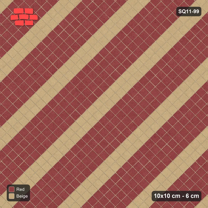 Interlock (Pasco) 10x10 cm · SQ11-99 · Diagonal Course Stripes · Top view