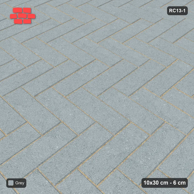 Interlock (Pasco) 10x30 cm · RC13-1 · Herringbone 90 degrees · Side view