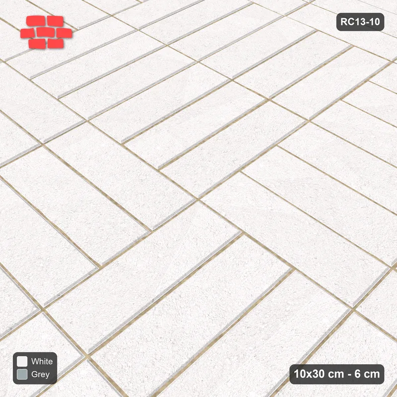 Interlock (Pasco) 10x30 cm · RC13-10 · Double basketweave with kerb frame · Side view