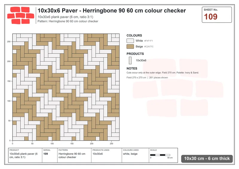Interlock (Pasco) 10x30 cm · RC13-109 · Herringbone 90 60 cm colour checker · Laying plan Interlock (Pasco) 10x30 cm · RC13-109 · Herringbone 90 60 cm colour checker · Laying plan