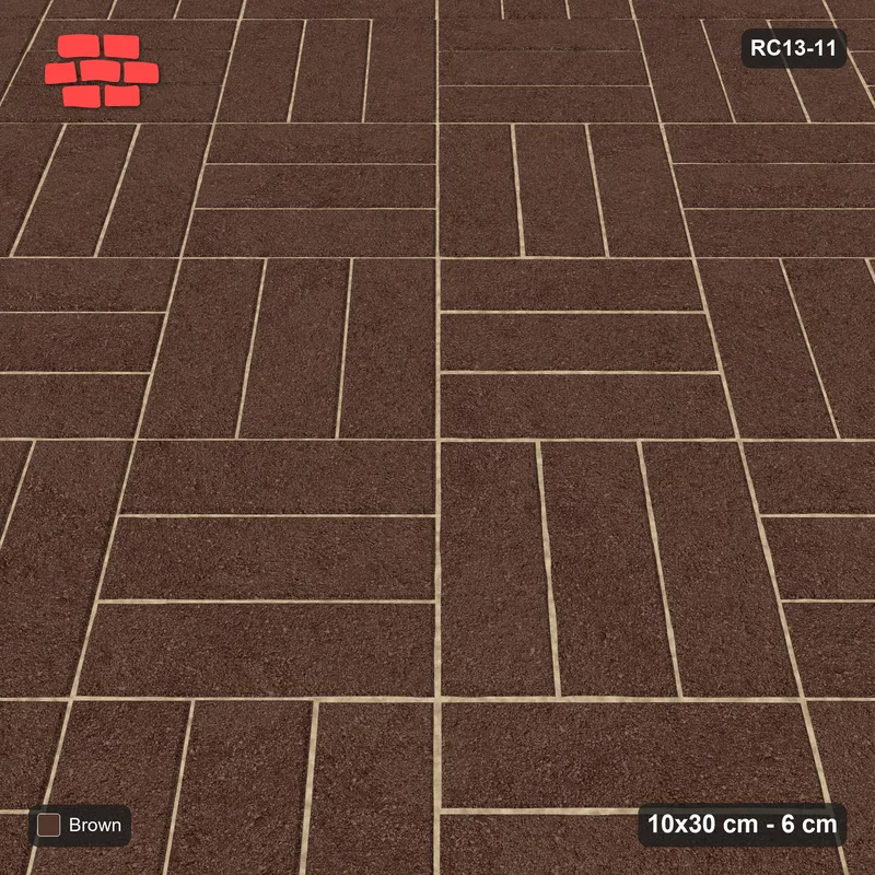 Interlock (Pasco) 10x30 cm · RC13-11 · Diagonal parquet · Side view