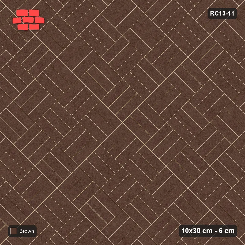 Interlock (Pasco) 10x30 cm · RC13-11 · Diagonal parquet · Top view