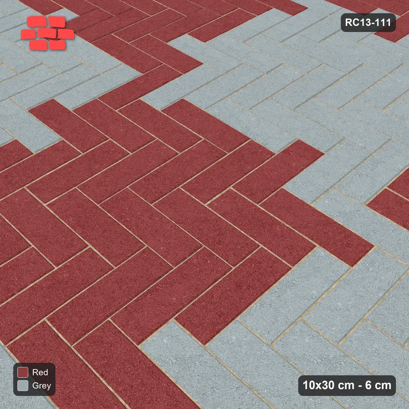 Interlock (Pasco) 10x30 cm · RC13-111 · Herringbone 90 90 cm colour checker · Side view