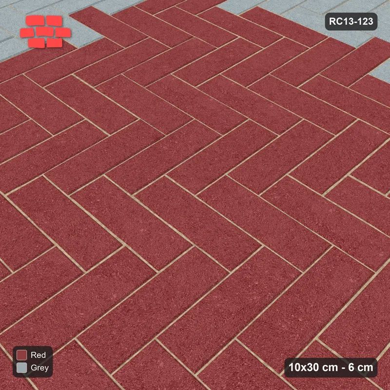 Interlock (Pasco) 10x30 cm · RC13-123 · Herringbone 90 40 cm accent border · Side view