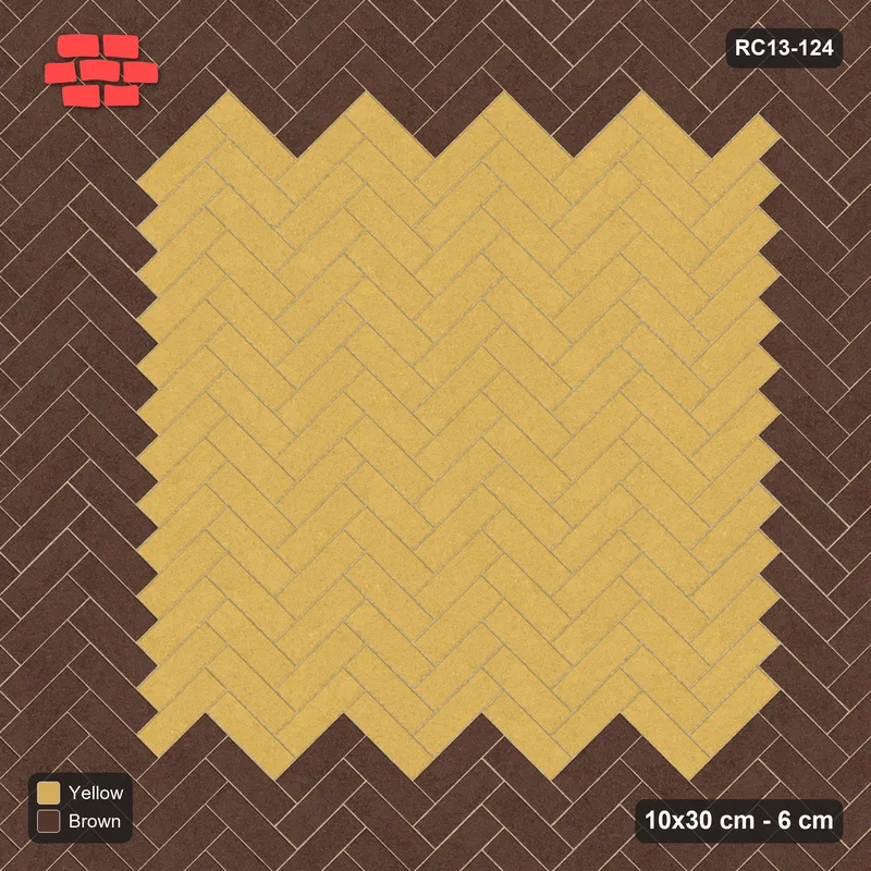 Interlock (Pasco) 10x30 cm · RC13-124 · Herringbone 45 40 cm accent border · Top view