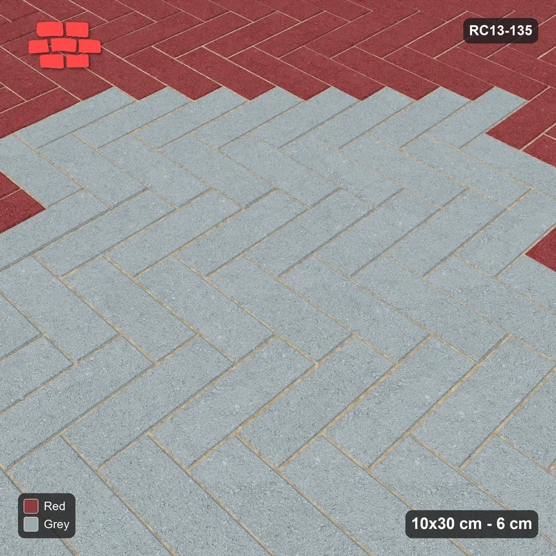 Interlock (Pasco) 10x30 cm · RC13-135 · Herringbone 90 diamond medallion r90 · Side view