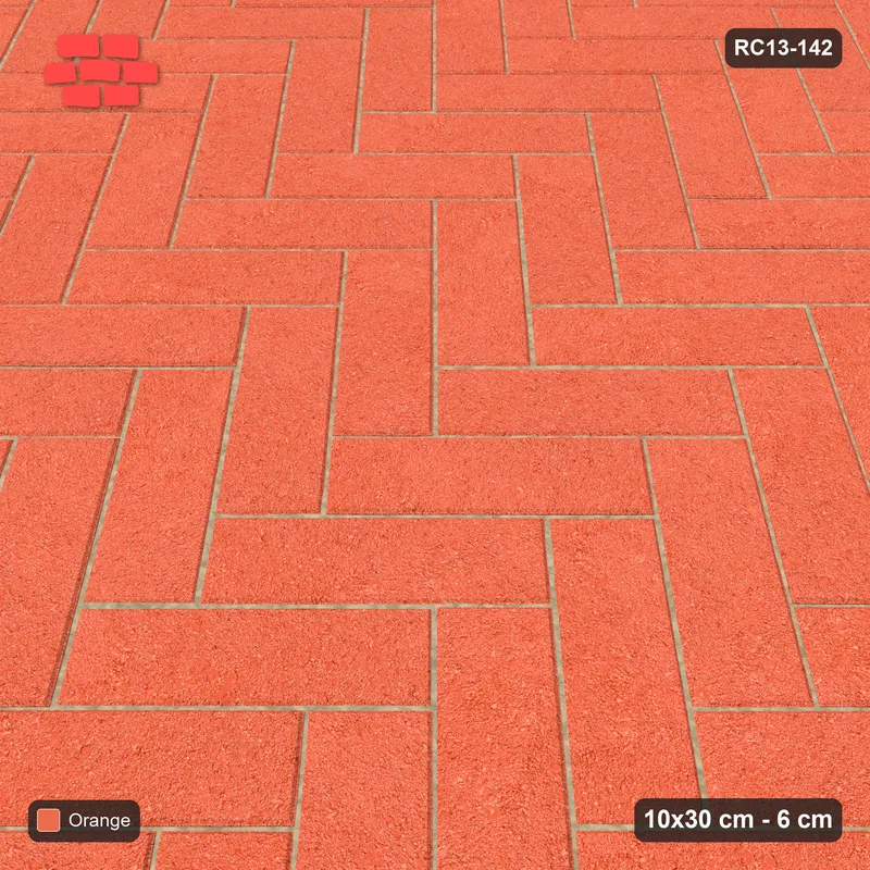 Interlock (Pasco) 10x30 cm · RC13-142 · Herringbone 45 solid with Kerb 54H frame · Side view
