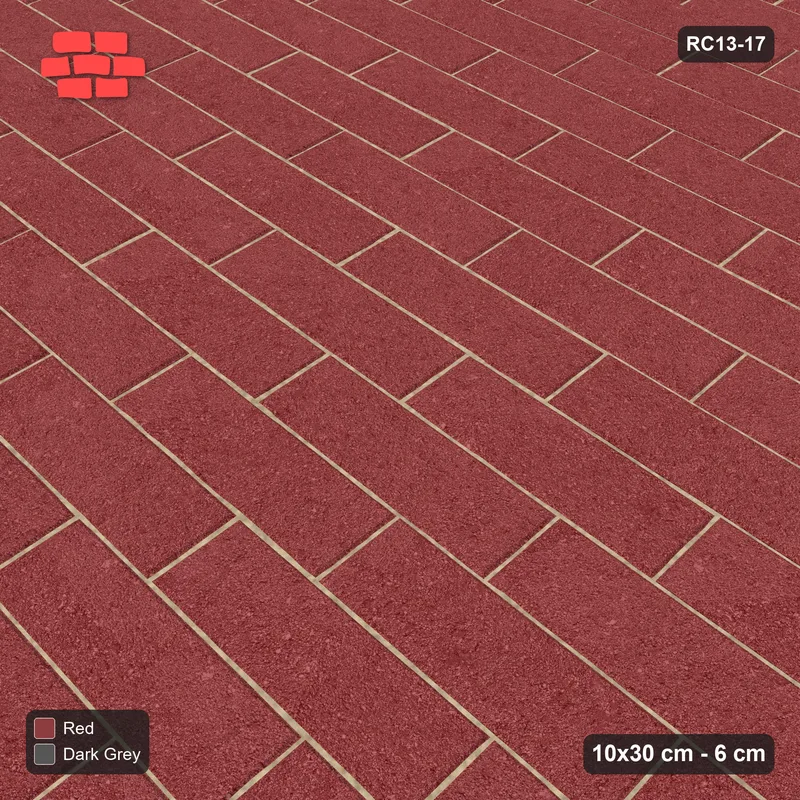 Interlock (Pasco) 10x30 cm · RC13-17 · Third-bond with kerb frame · Side view
