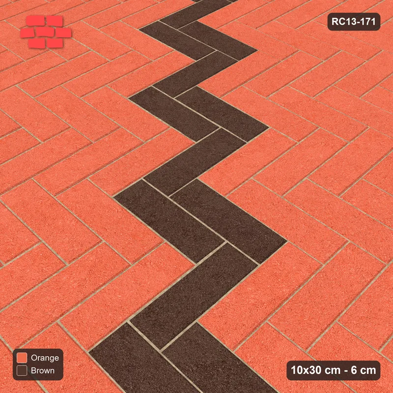 Interlock (Pasco) 10x30 cm · RC13-171 · Herringbone 90 30 cm diagonal feature band · Side view