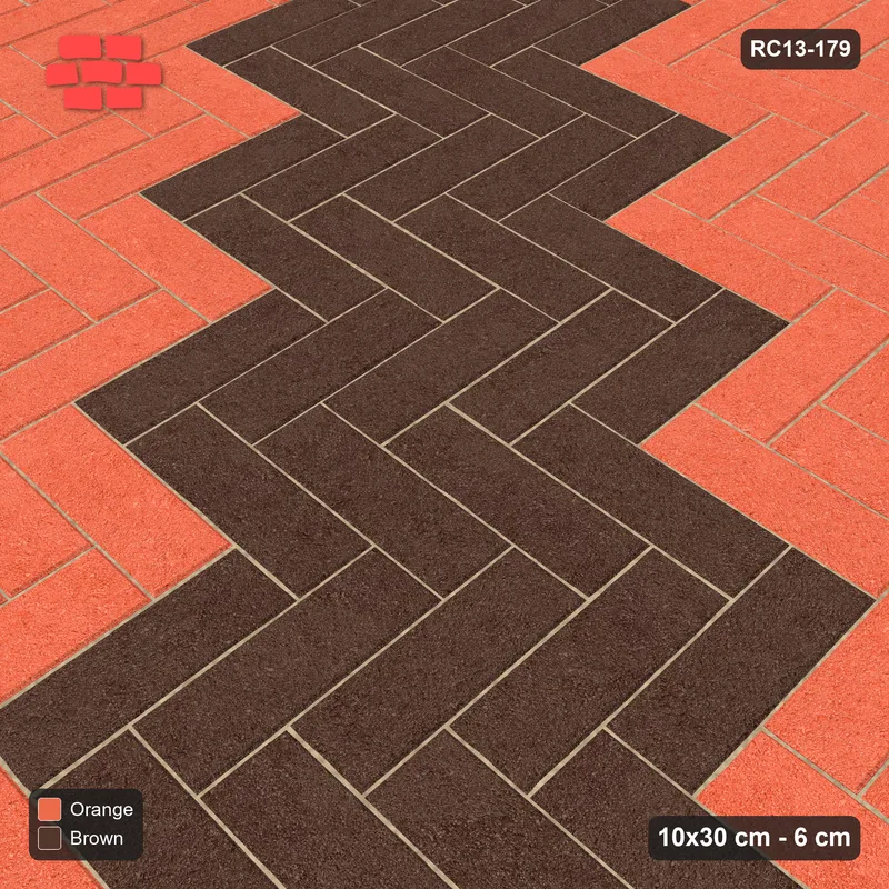 Interlock (Pasco) 10x30 cm · RC13-179 · Herringbone 90 90 cm diagonal feature band · Side view