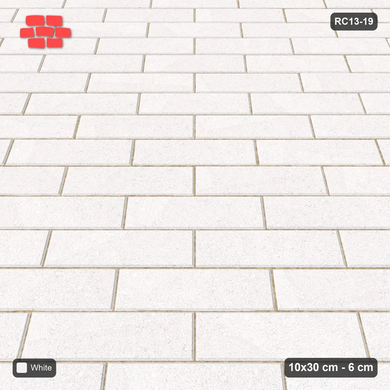 Interlock (Pasco) 10x30 cm · RC13-19 · Diagonal running bond 45 · Side view