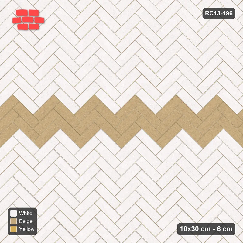 Interlock (Pasco) 10x30 cm · RC13-196 · Herringbone 45 30 cm horizontal feature band with Kerb 25H frame · Top view