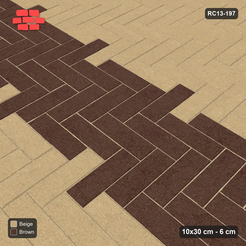 Interlock (Pasco) 10x30 cm · RC13-197 · Herringbone 90 60 cm horizontal feature band · Side view
