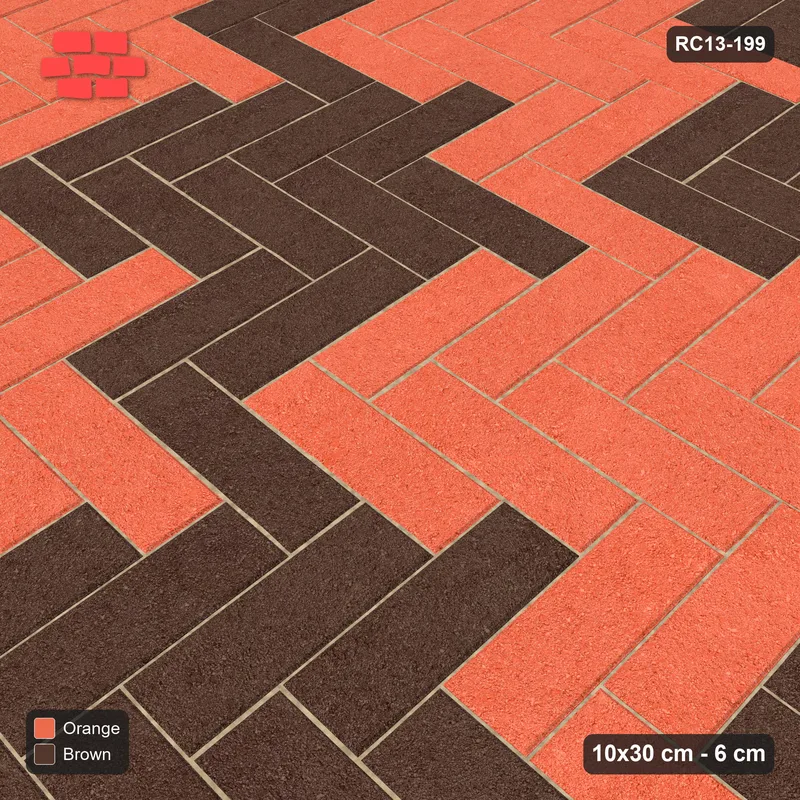 Interlock (Pasco) 10x30 cm · RC13-199 · Herringbone 90 60 cm colour checker with Kerb 25B frame · Side view