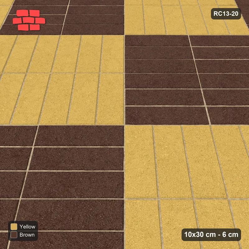 Interlock (Pasco) 10x30 cm · RC13-20 · Two-tone double parquet · Side view
