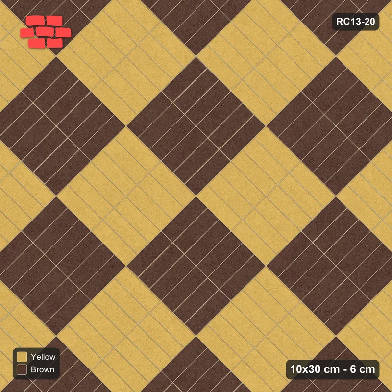 Interlock (Pasco) 10x30 cm · RC13-20 · Two-tone double parquet · Top view