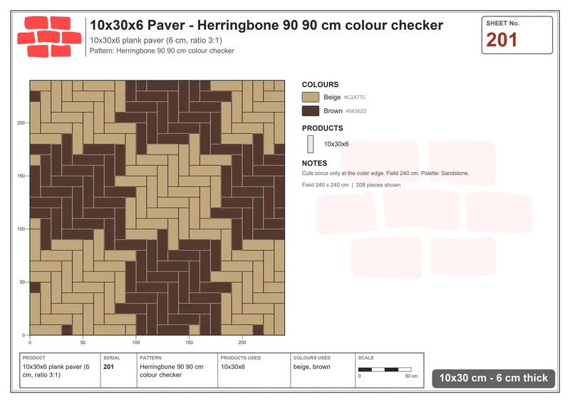 Interlock (Pasco) 10x30 cm · RC13-201 · Herringbone 90 90 cm colour checker · Laying plan Interlock (Pasco) 10x30 cm · RC13-201 · Herringbone 90 90 cm colour checker · Laying plan