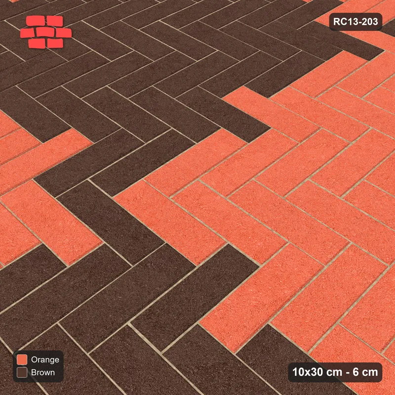 Interlock (Pasco) 10x30 cm · RC13-203 · Herringbone 90 120 cm colour checker · Side view